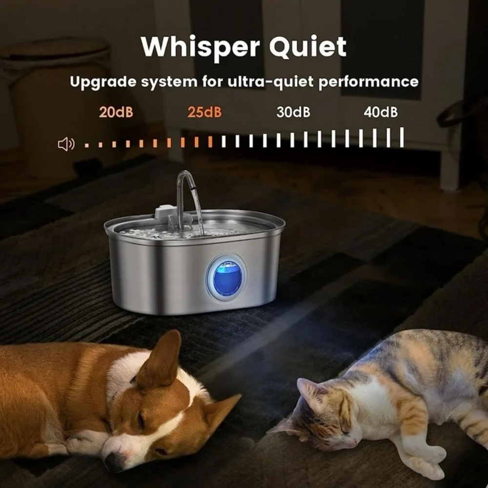 Source Unknown Stainless Steel Pet Water Fountain - Silver